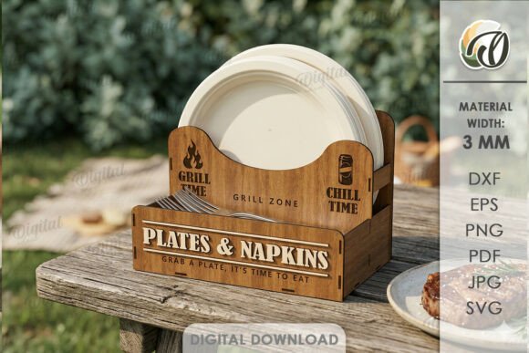 3D BBQ Organizer Laser Cut: A Digital Design Asset
