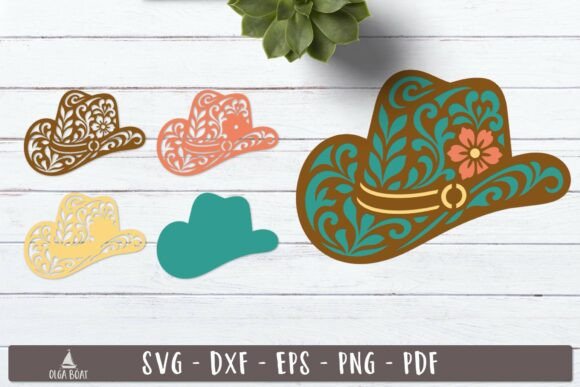 3d Floral Cowboy Hat SVG Design: Elevate Your Western Craft Projects
