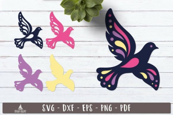 3d Flying Bird SVG Dove Pigeon