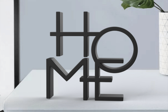 3D Home Word Sign: Modern Decor for Any Space