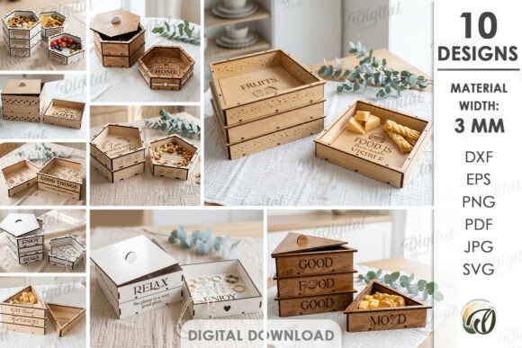 3D Stackable Boxes Bundle Laser Cut: A Digital Blueprint for Modern Organization