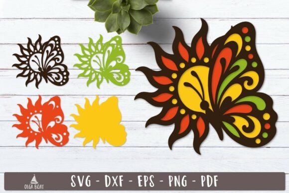 3d Sun Butterfly SVG Layered Design: Elevating Nature-Inspired Crafts for Modern Creators