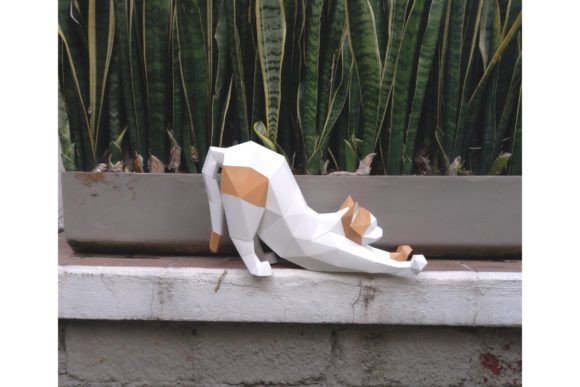 Bringing Feline Grace to Life: A Deep Dive into the 3D Papercraft Stretching Cat