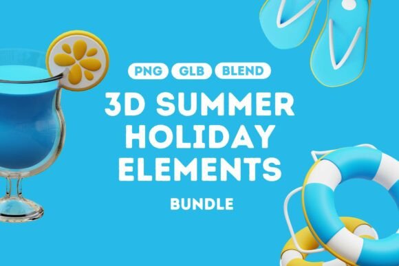 Colorful 3D Summer Icons