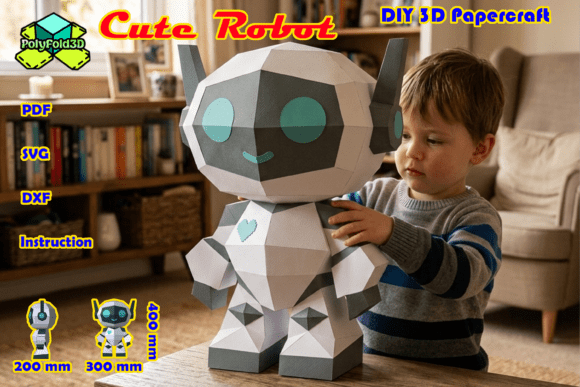 Cute Robot DIY 3D Papercraft