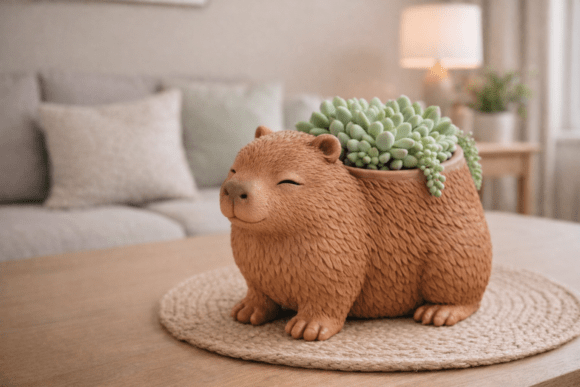The Capybara Planter - Animal Plant Pot STL 3D Model for 3D Print: Where Whimsy Meets High-End Interior Design